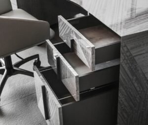 Stainless Steel and Wood Office Desk